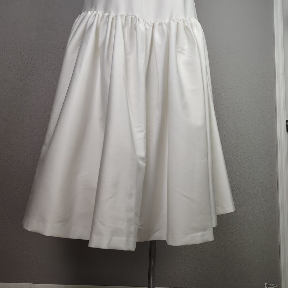 Alice + Olivia Diana Off White Sleeveless Structured Midi Dress Size 14 - Picture 13 of 16
